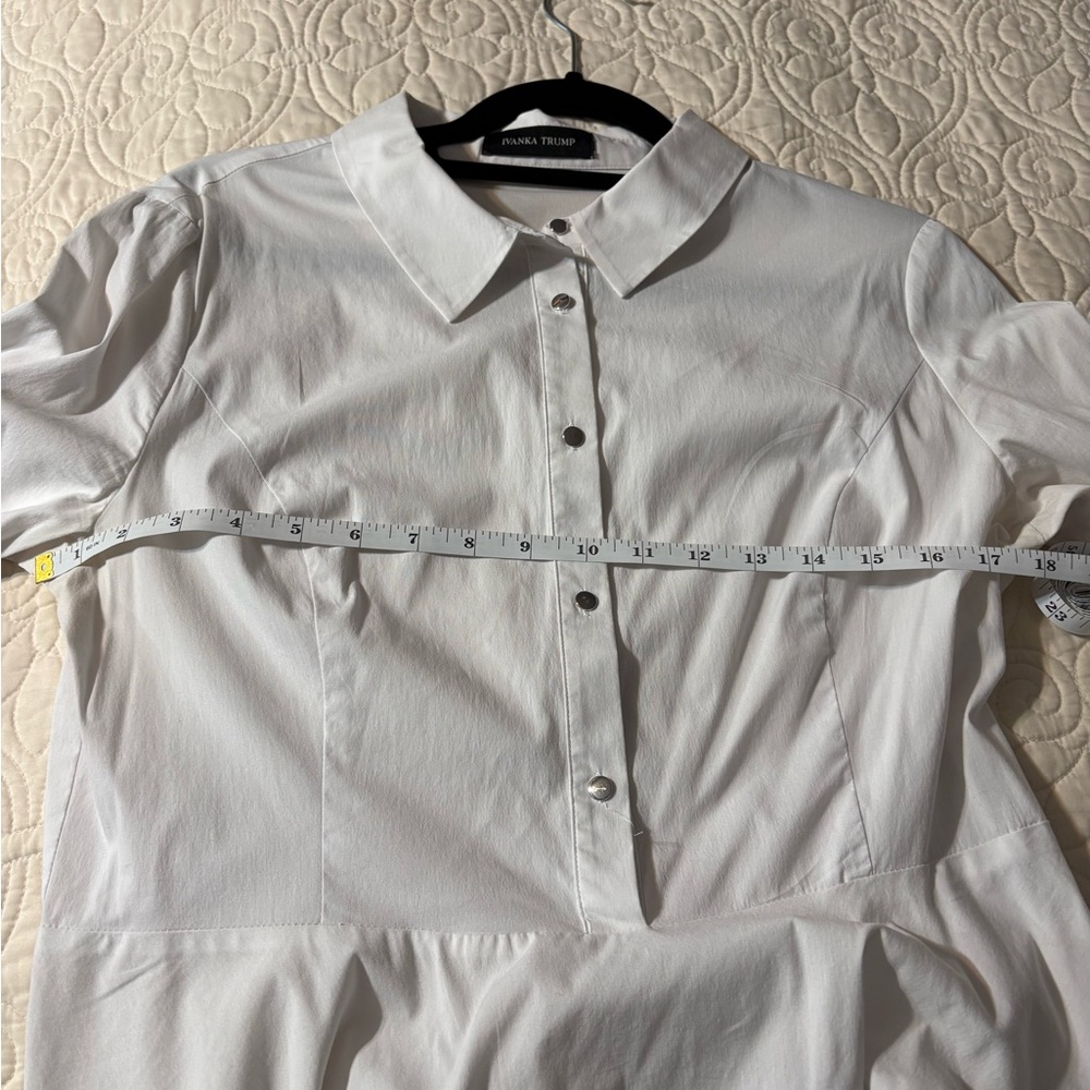 Ivanka Trump White Long-Sleeve Button Down Blouse - Picture 4 of 5